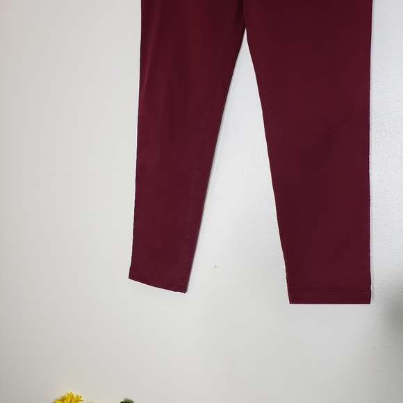 Banana Republic Ryan Fit Maroon Slacks Pants Mid Rise Crop Ankle Womens Ankle - Picture 3 of 15